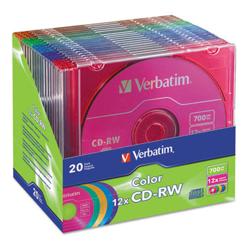 Verbatim® Cd-rw High-speed Rewritable Disc, 700 Mb-80 Min, 12x, Slim Jewel Case, Silver, 10-pack freeshipping - TVN Wholesale